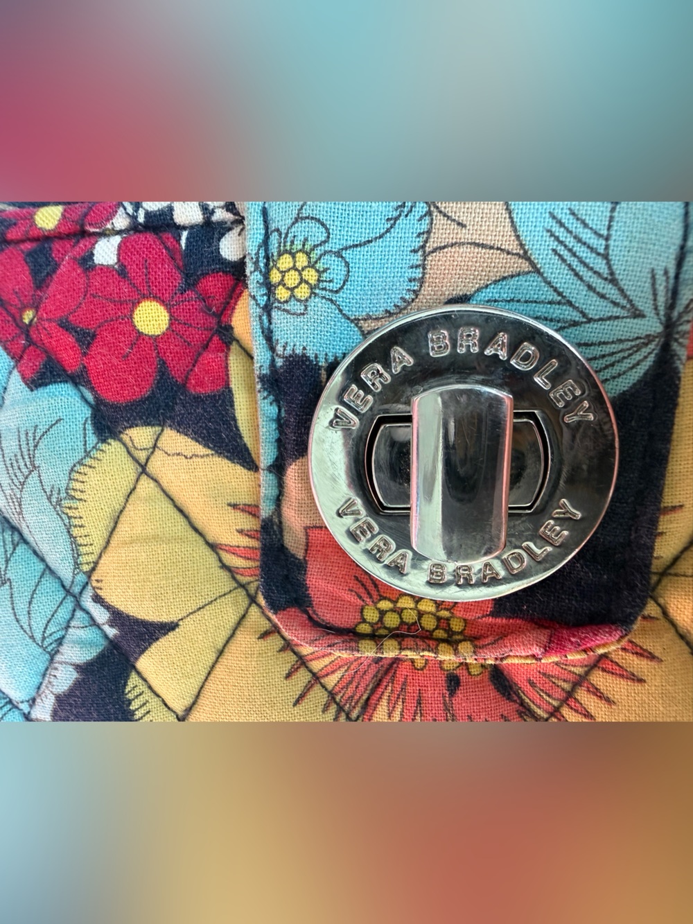 Vera Bradley Happy Snails Turnlock Credit Card  Wallet Clutch Large - Picture 10 of 16